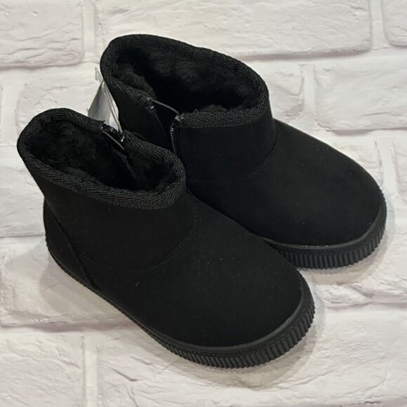 Cat & Jack Other - Baby Girl Toddler Cat & Jack Black Arlo Sz 5 Boots Fur Lined Winter Snow